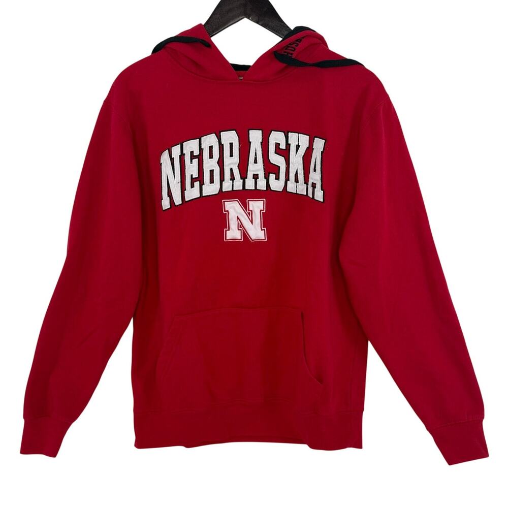 Stadium Athletics Nebraska Huskers Embroidered Hoodie Red White Mens Medium Fall